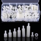 180pcs M3 Nylon White M-F Hex Standoff Spacers Screw Nut Assortment Kit with Box COD