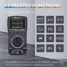 MUSTOOL MT8210 Intelligent Graphical Digital Oscilloscope Multimeter 2 in 1 With 2.4 Inches Color Screen 1MHz Bandwidth 2.5Msps Sampling Rate for DIY and Electronic Test