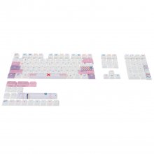 126 Keys Pink&Purple PBT Keycap Set Cherry Profile Five-sided Sublimation Custom Keycaps for Mechanical Keyboards COD