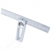 BRIDGE CITY TOOL WORKS DS-6v2 Double Square Metric Stainless Steel Right Angle 6in Sliding Square Ruler with PVD Coating High Precision Laser Etched Dual Direction Reading