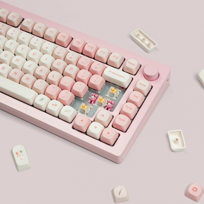 XVX Cherry Pudding 143 Keys MOA Profile Dye-Sub PBT Keycap Set for ANSI Layout 61/68/84/87/100/104/108 Keys Mechanical Keyboard COD