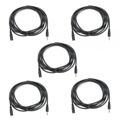 5pz 10 FT 3.5mm Stereo Cavo Audio Maschio a Femmina Estensione Cables Per CUFFIE COD