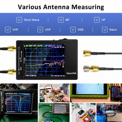 Original Hugen Version 2.8 Inch NanoVNA-H Vector Network Antenna Analyzer 10KHz-1.5GHz MF HF VHF UHF With SD Card Slot V3.6 Version spectrum analyzer COD