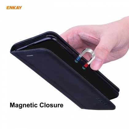 Enkay for iPhone 12 Pro / 12 Case Business Magnetic Flip with Card Slot Stand PU Leather + TPU Full Cover Protectrive Case COD