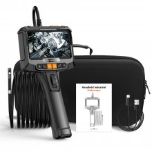 S10 Articulating Borescope Camera with Light, Two-Way Articulated Endoscope Inspection Camera with 8mm Duel Lens, 5" IPS 1080P HD Screen, 9 LED Light Camera for Automotive, Plumbing