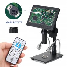 HAYEAR 26MP HDMI Digital Microscope 2100X Digital Magnification Adjustable 7 inch Screen 60fps Hight Frames Rate Microscope Camera with HDR Mode Can Eliminate Metal Reflection For Soldering HY-2070