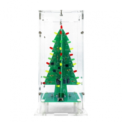 Tri-color/Colorful Straight-leaf Christmas Tree Standard/Music Version DIY Electronic Kits COD