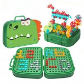 230pcs Dinosaur Simulation Suitcase Screws Educational Toys Assembled Electric Drill DIY Repair Disassembly Toolbox Boys Girls Play House COD