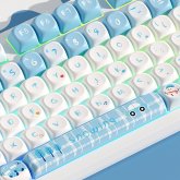 iBlancod 128 Keys Winter Snow PBT Keycap Set CSO Profile Five-sided Sublimation Custom Keycaps for 61/63/64/67/68/71/75/78/82/84/87/96/98/100/104/108 Mechanical Keyboards