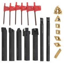 7pcs 12mm Shank Lathe Boring Bar Turning Tool Holder Set with Carbide Inserts COD