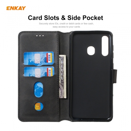 ENKAY ENK-PUC027 for Samsung Galaxy M10s / Galaxy A20 / Galaxy A30 Case Magnetic Flip with Multi-Card Slot Stand PU Leather + TPU Shockproof Full Body Protective Case