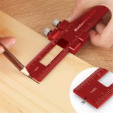 3pcs Aluminum alloy Precision Pocket Ruler Woodworking Positioning Scribing Gauge Carpenter Markinig Ruler COD