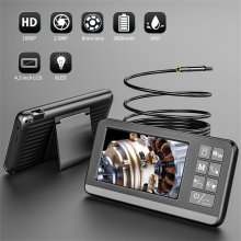 8mm Single & Dual Lens Industrial Endoscope Camera 1080P HD 4.3 " LCD Digital Inspection Camera WIth Hard Wire for Car Engine COD