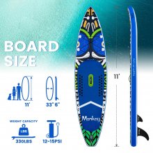 [US Direct] FunWater Inflatable Stand Up Paddle Board Surfboard Complete Paddleboard Accessories Adjustable Paddle, Pump, ISUP Travel Backpack, Leash, Waterproof Bag, Adult Paddle Board SUPFR02A