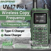 Baofeng UV-17pro M L High Power Walkie Talkie 136-520MHz Three Band Portable Handheld Two-way Radio Intercom with 1.77 inch Color Screen FM Radio Flashlight European Standard