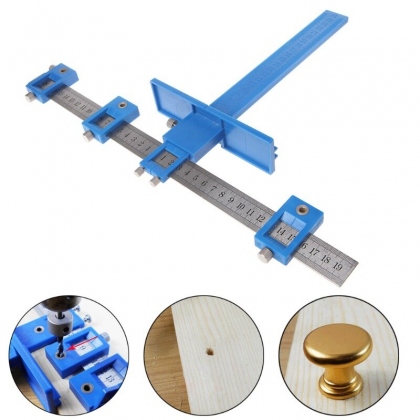 Woodworking Drill Punch Locator Jig Drill Guide Cabinet Handle Knob Template Locator Hole Punch Tool COD