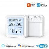 Smart WiFi Hygrometer Thermometer Sensor Indoor Temperature Humidity Monitor Works with Alexa Google Home High Accuracy Remote Control App Sync Time Display