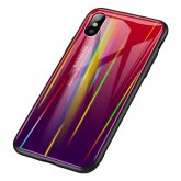 Aurora Gradient Color Tempered Glass Protective Case for iPhone X COD