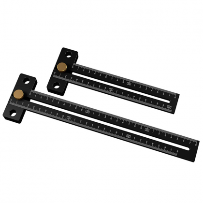 Aluminum Alloy 180/280mm Metric Line Scribe Ruler Positioning Measuring Ruler Woodworking Marking T-Ruler COD