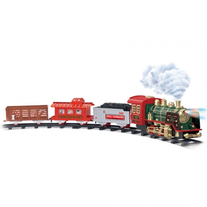 TIMELY 3097A 3097B 27MHZ RC Train Electric Track Classic Model Vehicles Smoke LED Lights Music Sound Remote Control Kids Gifts Toys COD