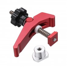 HONGDUI 2 Pcs Red Quick Acting Hold Down Clamp Aluminum Alloy T-Slot T-Track Clamp Set Woodworking Tool for Woodworking Table COD