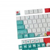 128 Keys Coral Sea Keycap Set XDA Profile PBT Sublimation Keycaps for DIY Mechanical Keyboards COD