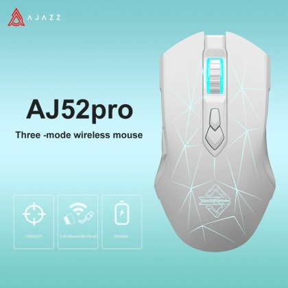 AJAZZ AJ52PRO Wired Gaming Mouse Sensor Triple Mode 2.4G+bluetooth Mouse Rechargeable Honeycomb Portable USB Mice for Laptop COD