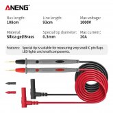 ANENG PT1032 20A 1000V Slicon Rubber Delay Wire Gold Plated Sharp Probe Needles Digital Multi Meter Test Lead COD