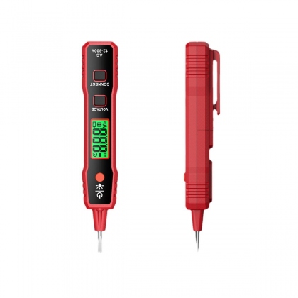 Huabo HT89A Voltage Tester with Intelligent Sound and Light Alarm LCD Display Auto Power Off Broad Voltage Detection Range AC12~300V Compact and Portable for Electrical Inspections