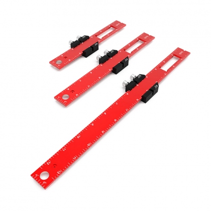 3pcs Precision Pocket Ruler Woodworking Ruler Scriber Aluminum Slide Stop Marking Ruler Metric Inch Measuring Tools COD