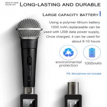 M-ONE UHF Microphones DSP Wired to Wireless System XLR Transmitter Receiver Signal Adapter for Dynamic Microphone Guitar Receiver Transmission Adapter CO