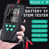 BSIDE Q11 Professional Battery System Tester with Voice Broadcast Extended Test Line Length Operation Versatile 12V/24V Lead-Acid Tester for Cars Motorcycles Electric Vehicles High Precision Easy-to-U