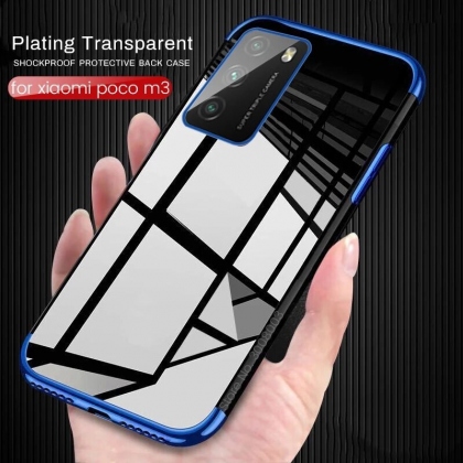 Bakeey for POCO M3 Case Plating with Lens Protect Shockproof Non-Yellow Transparent Soft TPU Protective Case COD