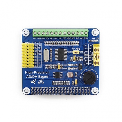 High-Precision AD/DA Digital Analog Module Expansion Board for Raspberry Pi 4B/3B+ Compatible with Jetson Nan Module COD