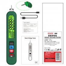 BSIDE S4 Leakage Voltage Tester Dual Display 12~300V Precision with Backlight Flashlight Top Electrical Safety Tool COD