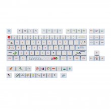 123 Keys Summer Painting Keycap Set XDA Profile Sublimation PBT Custom Keycaps for Mechanical Keyboards COD