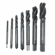 Drillpro 7pcs M3-M12 HSS Nitriding Coated Screw Tap Metric Right Hand Spiral Screw Thread Tap COD