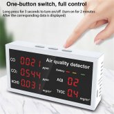 5 in1 Air Quality Monitor 5 In 1 Rechargeable Carbon Dioxide Meter With 1000mAh Battery Electric Digital CO2 Detector Portable TVOC HCHO CO AQI Air Pollution Analyzer For Home Office Car