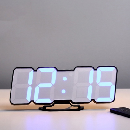 30 Digital RGB LED Alarm Clock Remote Control Temperature Humidity Desktop Alarm Clock Voice Control Wall Mounted Clock