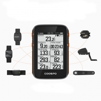 Coospo BC200 Wireless Bike Computer 2.6 inch LCD Backight Screen Bluetooth5.0 ANT+ APP Sync GPS Direction 1300mAh Battery IP67 Waterproof Bike Speedometer