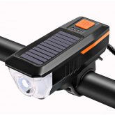 Bicycle Light Solar USB Rechargeable Bike Headlight Taillight Set MTB Bike Front Light Horn Cycling Lamp Accessories COD