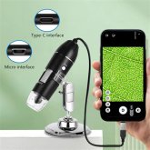 3 in 1 1600X Digital Microscope Camera Type-C USB Portable High Resolution LED Magnifier for Soldering and Cell Phone Repair Dual Power COD