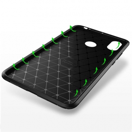 Bakeey™ Carbon Fiber Pattern Shockproof Silicone Back Cover Protective Case for Xiaomi Pocophone F1 Non-original COD