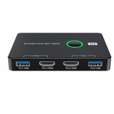 USB KVM Switch HDMI 2 Port Box USB and HDMI-Compatible Switch for 2 Computers Share Keyboard Mouse Printer and one HD Monitor USB Switch Splitter Support 4K@60Hz