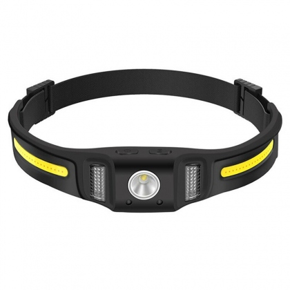 Smart Sensor 600 Lumens XPG+COB LED Headlamps Double Light Source Headlight With Safety Light Waterproof Portable Head Lamp COD