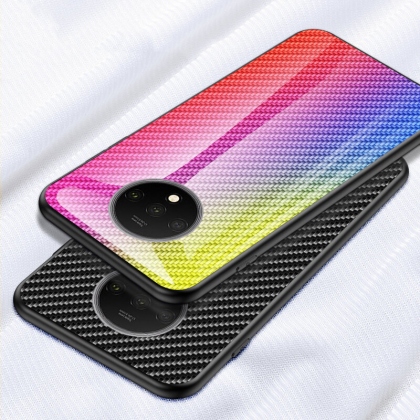 Bakeey for Xiaomi Poco F2 Pro / Xiaomi Redmi K30 Pro Case Carbon Fiber Pattern Gradient Color Tempered Glass Shockproof Scratch Resistant Protective Case Non-original