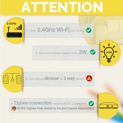 MoesHouse ZS-B-US Tuya Smart Zigbe 3.0 Light Switch Timing Function APP Remote Control Electrical In-Wall Lighting Panel Switch US Plug COD