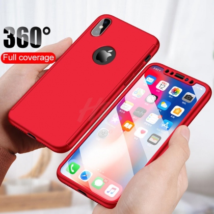 Bakeey 360° Full Body PC Protective Case With Tempered Glass Film for iPhone XR/XS/XS Max/X COD