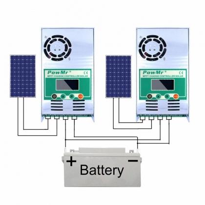 PowMr MPPT 60A Solar Charge and Discharge Controller 12V 24V 36V 48V Auto for Max PV 190VDC Lead Acid Lithium Battery COD