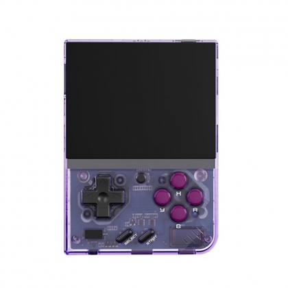 Miyoo Mini Plus 64GB 10000 Games Retro Handheld Game Console for PS1 MD SFC MAME GB FC WSC 3.5 inch IPS OCA Screen Portable Linux System Pocket Video Game Player Transparent Purple